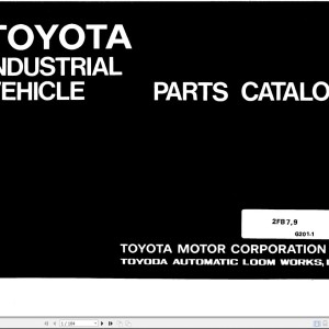 Toyota 2FB7 2FB9 Parts Catalog G201-1