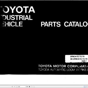Toyota 2FBCA10 to 2FBCA15, 30-2FBCA10 to 30-2FBCA15 Parts Catalog G205-1