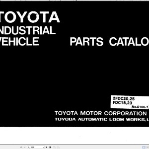 Toyota 2FDC20 2FDC25 FDC18 FDC23 Parts Catalog G106-7