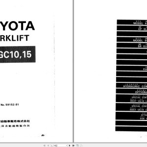 Toyota 2FGC10 2FGC15 Parts Catalog 59152-81