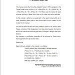 Toyota 3-Way Catalytic System 7FGU15 to 7FGCU70 Repair Manual 2004 to Present