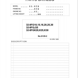 Toyota 32-8FG10 to 32-8FGK30 Parts Catalog G125-2