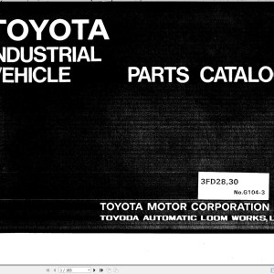 Toyota 3FD28 3FD30 Parts Catalog G104-3
