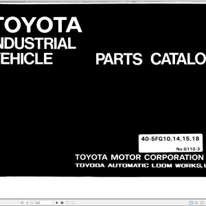 Toyota 40-5FG10 to 40-5FG18 Parts Catalog G110-3