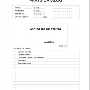 Toyota 4FD150 to 4FD240 Parts Catalog G323-1