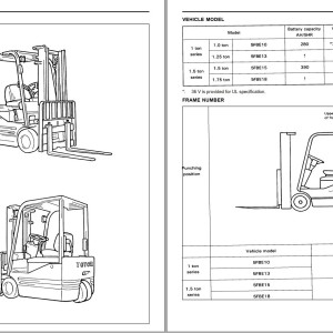 Toyota 5FBE10 to 5FBE18 Service Manual & Parts Catalog