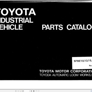 Toyota 5FBE10 to 5FBE20 Parts Catalog G238-1