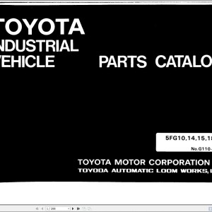 Toyota 5FG10 to 5FG18 Parts Catalog G110-1