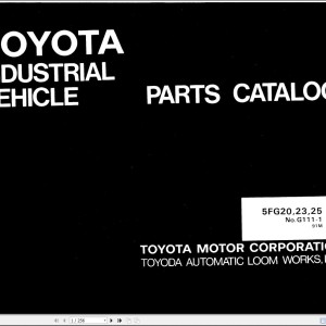 Toyota 5FG20 5FG23 5FG25 Parts Catalog G111-1