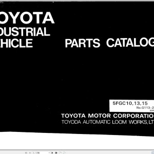 Toyota 5FGC10 to 5FGC15, 30-5FGC10 to 30-5FGC15 Repair Manual & Parts Catalog