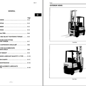 Toyota 5FGC10 to 5FGC15 Repair Manual & Parts Catalog