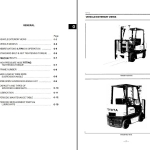 Toyota 5FGC18 to 5FGC30, 5FDC18 to 5FDC30 Repair Manual & Parts Catalog