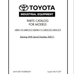 Toyota 6BRU18 6BRU23 6BDRU15 6BSU20 6BSU25 Parts Catalog