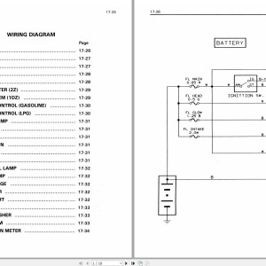 Toyota 6FG10 to 6FG30, 6FD10 to 6FD30 Wiring Diagram