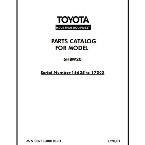 Toyota 6HBW20 Parts Catalog