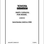 Toyota 6HBW20 Service and Parts Catalog