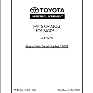 Toyota 6HBW20 Service Manual & Parts Catalog