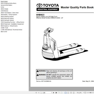 Toyota 6HBW23 Parts Book 00715-00065-04