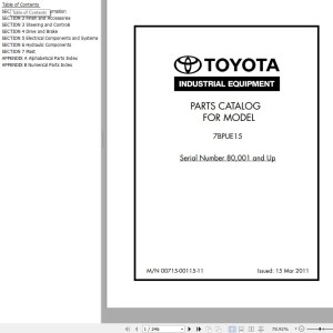 Toyota 7BPUE15 Parts Catalog