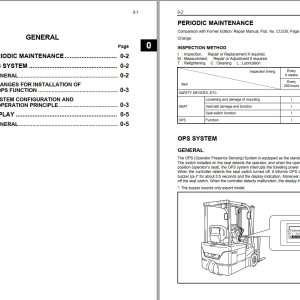 Toyota 7FBEU15 7FBEU18 7FBEU20 Repair Manual