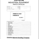 Toyota 7FBEU15 to 7FBEU20 7FBEHU18 Parts Catalog G846-1