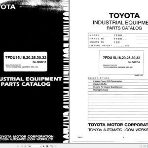 Toyota 7FDU15 to 7FDU32 Parts Catalog G837-2