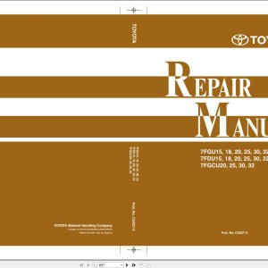 Toyota 7FGU15 to 7FGU32, 7FDU15 to 7FDU32, 7FGCU20 to 7FGCU32 Repair Manual