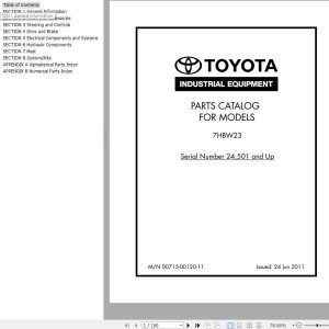 Toyota 7HBW23 Parts Catalog
