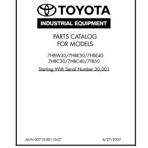 Toyota 7HBW30 to 7TB50 Parts Catalog