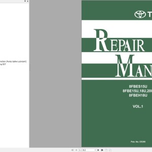 Toyota 8FBES15U to 8FBEH18U Repair Manual CE205