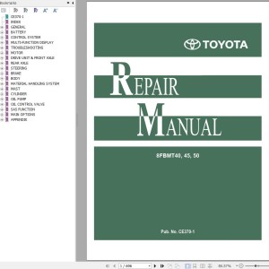 Toyota 8FBMT40 8FBMT45 8FBMT50 Repair Manual CE370-1