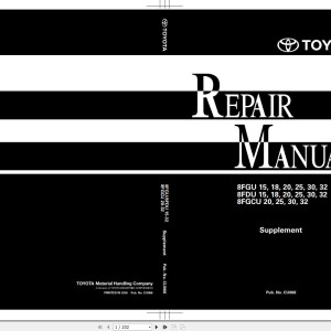 Toyota 8FGU15 to 8FGCU32 Repair Manual CU066