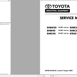 Toyota 8HBE30 to 8HBC40, 8HBW30 8TB50 Service Manual