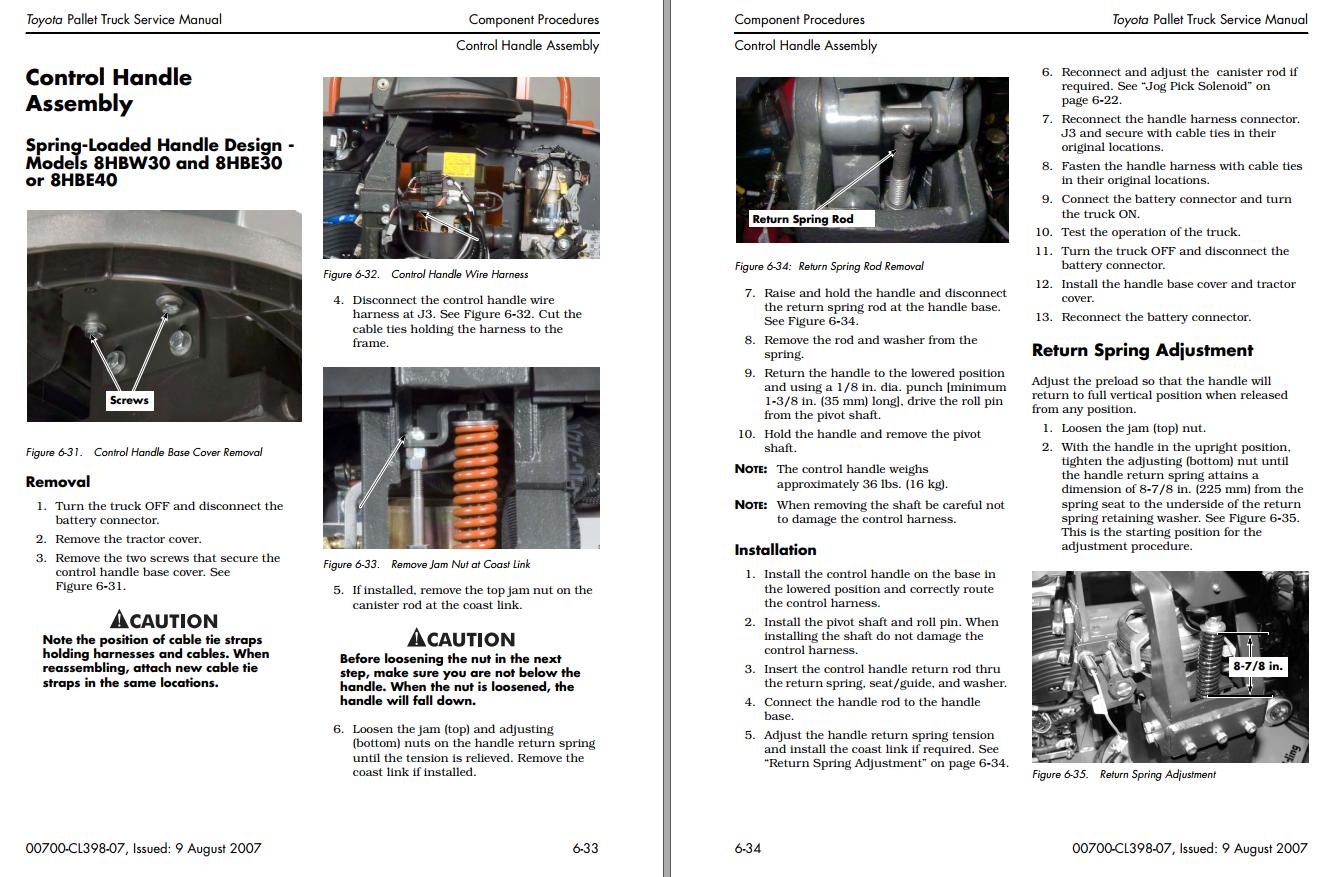 Toyota 8HBE30 to 8HBC40, 8HBW30 8TB50 Service Manual