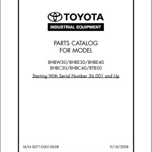 Toyota 8HBW30 to 8TB50 Parts Catalog