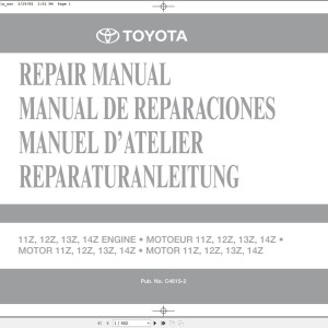 Toyota Engine 11Z 12Z 13Z 14Z Repair Manual C4615-2