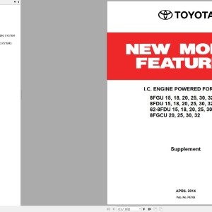 Toyota Engine Powered 8FGU15 to 8FGCU32 Repair Manual PE102