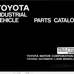 Toyota FBA20 to 40-FBA25 Parts Catalog G209-1