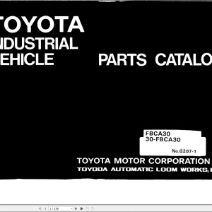 Toyota FBCA30 30-FBCA30 Parts Catalog G207-1