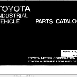 Toyota FBE10 FBE13 FBE15 FBE18 Parts Catalog G213-1