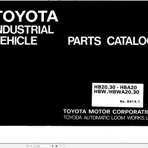 Toyota HB20 to HBWA30 Parts Catalog G414-1