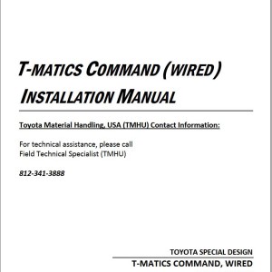 Toyota T-Matics Command (Wired) Installation Manual