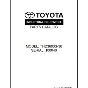 Toyota THD3600S-36 Parts Catalog