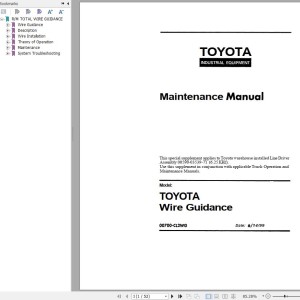 Toyota Wire Guidance Maintenance Manual 00700-CL2WG