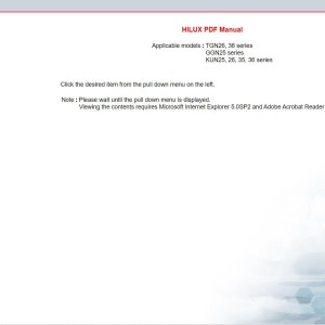 Toyota Hilux 2010 Electrical Service Repair Manual