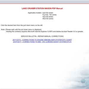 Toyota LandCruiser 100 Series 1998-2007 Electrical Service Repair Manual