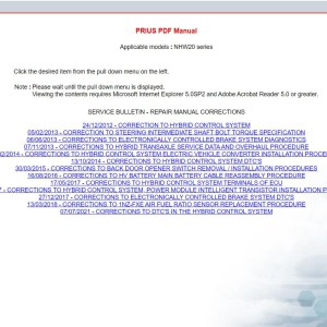Toyota Prius 2003-2009 Electrical Service Repair Manual