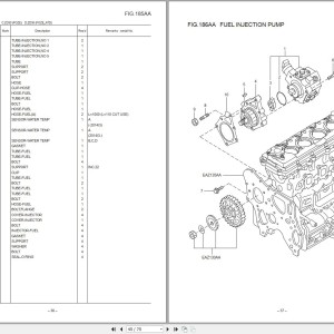 Unicarrier Engine ZD30 Parts Manual PCEJE-2SA160