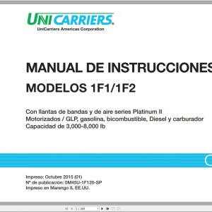 Unicarriers 1F1 1F2 Operators Manual