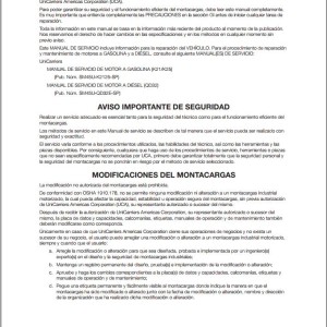 Unicarriers 1F1 1F2 Service Manual